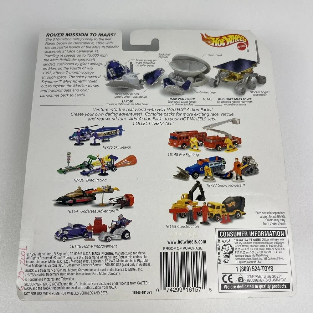 1996 Hot Wheels Action Pack JPL Sojourner Mars Rover Mission To Mars